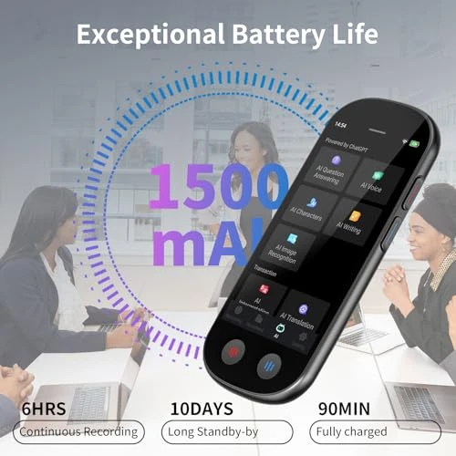 Voice Recorder with Playback and Transcription — Translator Device, Mipeggy