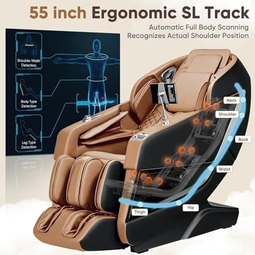 Zero Gravity Full Body Massage Chair with SL-Track, Heating & AI Voice Control — Massage Chairs, Homall