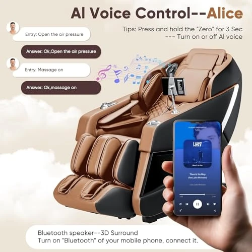 Zero Gravity Full Body Massage Chair with SL-Track, Heating & AI Voice Control — Massage Chairs, Homall