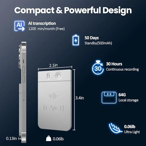 AI Voice Recorder with Transcription and Summarization — Translator Device, Amazebra