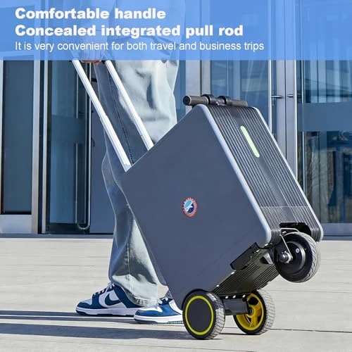 Electric Rideable Suitcase Scooter with TSA Lock and USB Port — Smart Luggage, ZGGJZKV