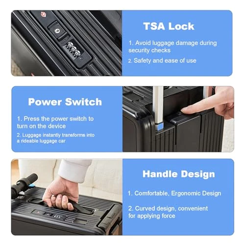 Electric Rideable Suitcase Scooter with TSA Lock and USB Port — Smart Luggage, ZGGJZKV