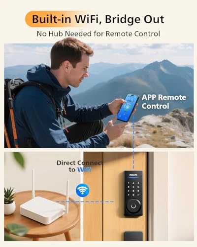 WiFi Smart Lock with Front Door Handle Set — Smart Lock, Philips