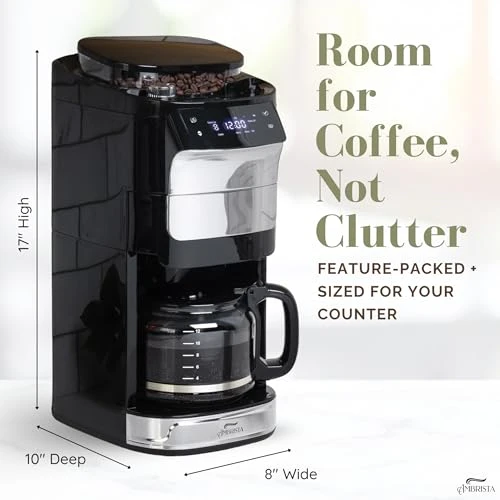 Digital Drip Coffee Maker with Built-In Burr Grinder — Coffee Maker, AMBRISTA