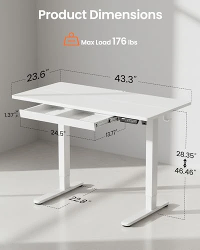 Electric Standing Desk with Drawers — Standing Desk, ErGear