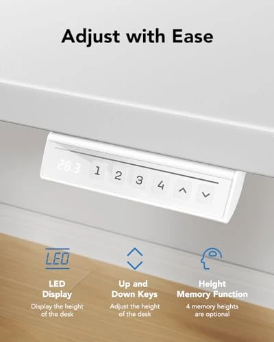 Electric Standing Desk with One-Piece Desktop — Standing Desk, HUANUO