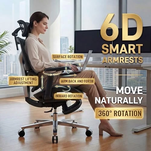 Ergonomic Office Chair with Footrest and Massage Lumbar Support — Smart Chairs, COTYFLY