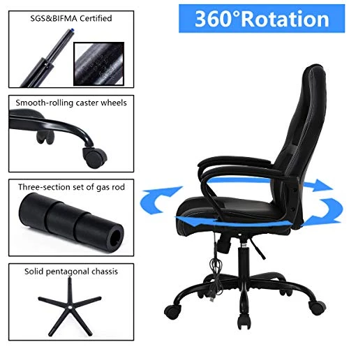 Gaming Chair with Massage, Ergonomic High Back, Adjustable — Smart Chairs, Dkeli