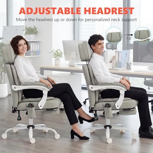 Massage Office Chair with Lumbar Heat, Ergonomic Executive Desk Chair with Adjustable Headrest, Vibration, Reclining,... — Massage Chairs, HOMCOM