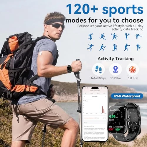 Smart Watch with Alexa Built-in, 1.83" HD Health Fitness Tracker — Smart Watch, Senbono