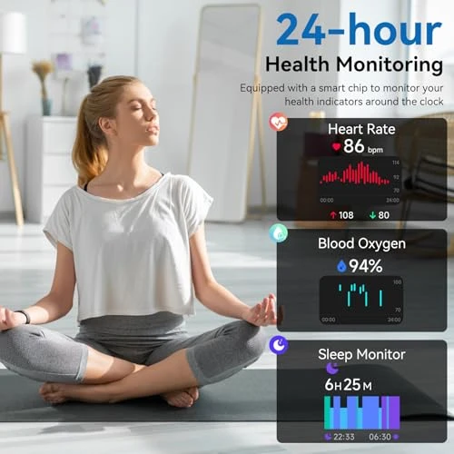 Smart Watch with Alexa Built-in, 1.83" HD Health Fitness Tracker — Smart Watch, Senbono