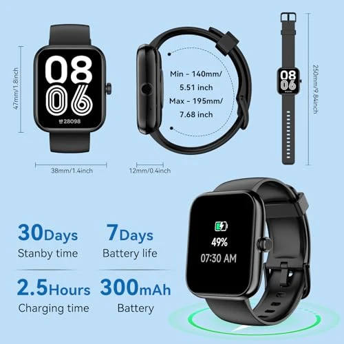 Smart Watch with Alexa Built-in, 1.83" HD Health Fitness Tracker — Smart Watch, Senbono
