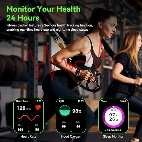 Smart Watch with Bluetooth Calls, 5 ATM Waterproof, 24/7 Health Monitoring — Smart Watch, QONBINK