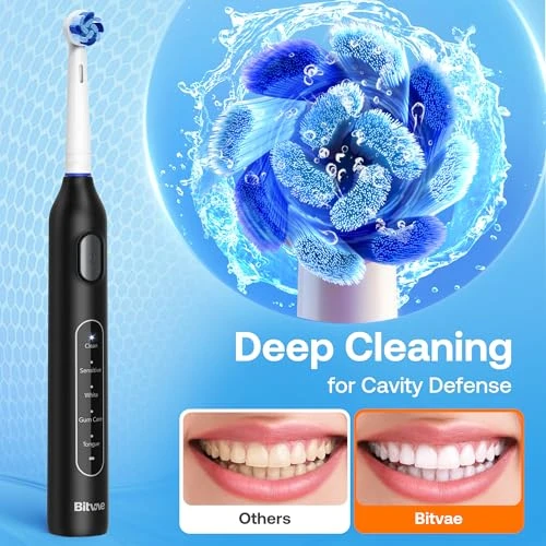 Rotating Electric Toothbrush with 8 Brush Heads — Electric Toothbrush, Bitvae
