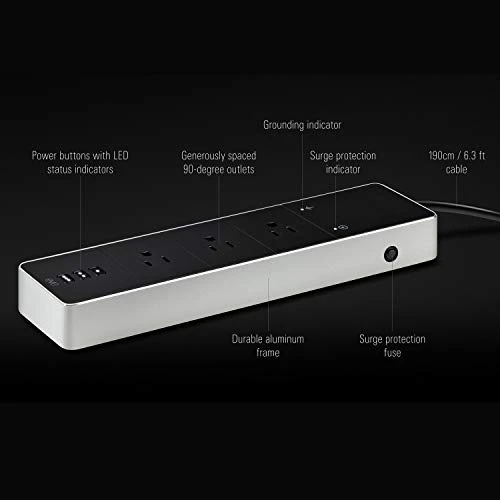 Smart Triple Outlet Strip with Power Meter — Smart Plug, EVE