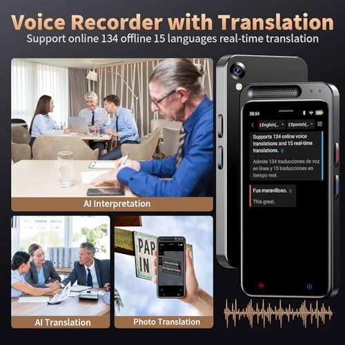 Voice Recorder with Transcription, Summarization, and Translation — Translator Device, HUREWA