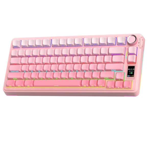 Tri-Mode Wireless Mechanical Keyboard with LCD Screen and Knob Control — Bluetooth Keyboard, AULA