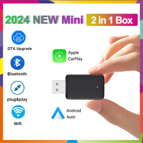 Wireless CarPlay Android Auto Adapter Dongle — Car Infotainment System, Auto Launcher