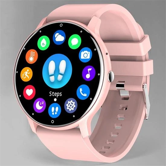 Smart Watch with Bluetooth Calling, Heart Rate, 1.39" Display, IP67 Waterproof, Pink Silicone Strap — Fitness Tracker, SACOSDING