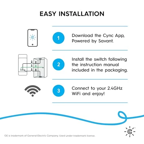Multi-Location White Wi-Fi Touchless Illuminated Light Switch — Smart Switch, Cync