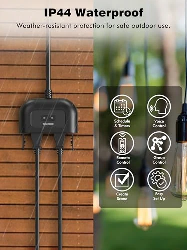 Outdoor Smart Plug with Dual Independently Controlled Outlets — Smart Plug, EIGHTREE