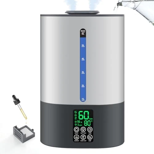 6 Gallon Humidifier with Cool and Warm Mist — Essential Oil Diffuser, Coolfiqu