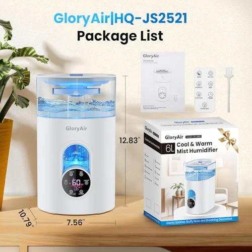 Quiet Top Fill Cool & Warm Mist Humidifier — Humidifier, GloryAir
