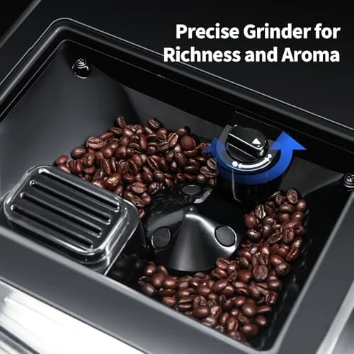 Automatic Espresso Machine with Grinder and Milk Frother — Coffee Maker, LINKLIFE
