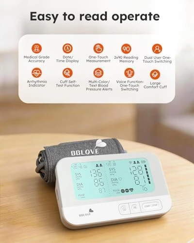 Automatic Upper Arm Blood Pressure Monitor — Blood Pressure Monitor, BBLOVE