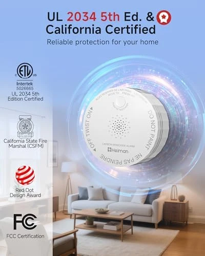 Carbon Monoxide Detector — Air Quality Monitor, HEIMAN