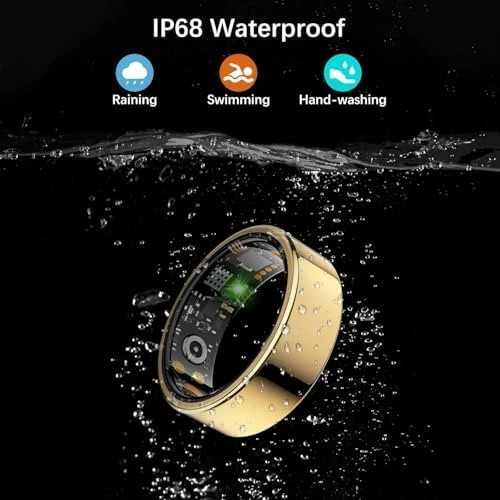 Fitness Ring with Heart Rate, Blood Oxygen, Stress, Sleep, and Step Tracking — Smart Ring, REWSX