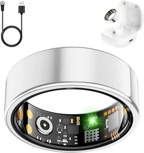 Fitness Ring with Heart Rate, Blood Oxygen, Stress, Sleep, and Step Tracking — Smart Ring, REWSX