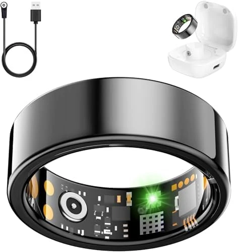 Fitness Ring with Heart Rate, Blood Oxygen, Stress, Sleep, and Step Tracking — Smart Ring, REWSX