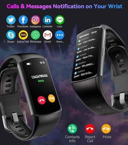 Fitness Tracker with Heart Rate, Blood Oxygen, Blood Pressure, Sleep Tracking, 120 Sports Modes, and Waterproof Design — Smart Watch, Bestinn