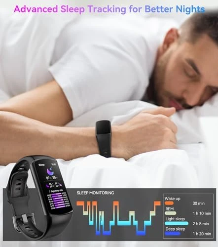 Fitness Tracker with Heart Rate, Blood Oxygen, Blood Pressure, Sleep Tracking, 120 Sports Modes, and Waterproof Design — Smart Watch, Bestinn