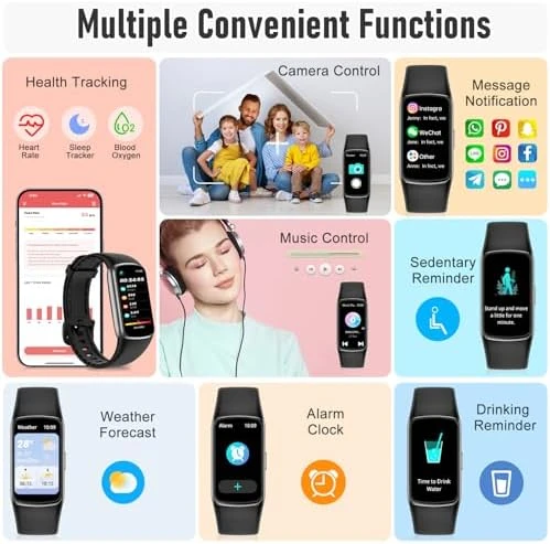 Fitness Tracker with Heart Rate, Blood Oxygen, Sleep Monitor, Sports Modes, Waterproof Step Counter — Fitness Tracker, Zeacool