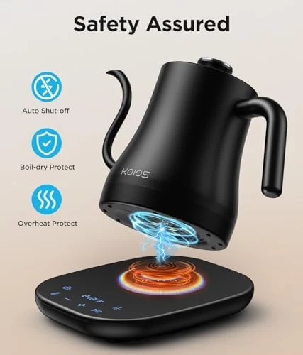 Gooseneck Electric Kettle with Temperature Control and Mute Mode — Electric Kettle, KOIOS