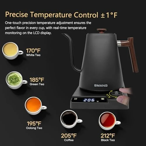 Gooseneck Electric Kettle with Temperature Control — Electric Kettle, SMANGPER