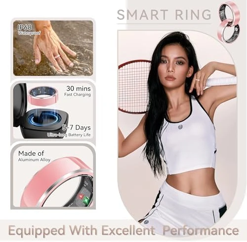 Smart Ring for Women, Fitness & Activity Tracker with Blood Pressure/Heart Rate Monitor, Sleep Tracker, Step Counter,... — Smart Ring, PJIVE