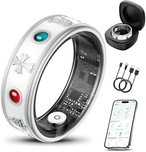 Smart Ring for Women, Fitness & Activity Tracker with Blood Pressure/Heart Rate Monitor, Sleep Tracker, Step Counter,... — Smart Ring, PJIVE