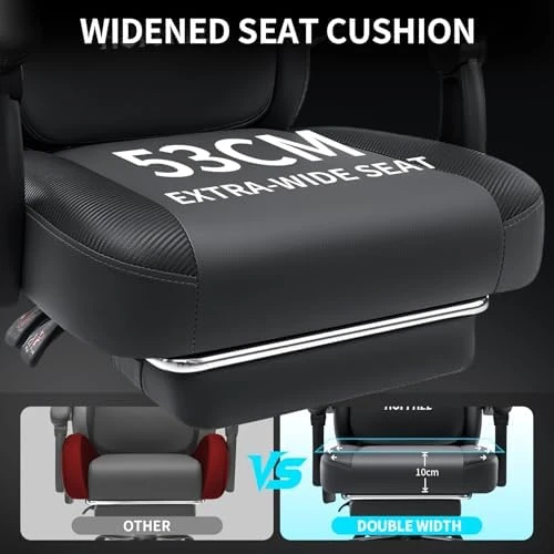 3D Kneading Massage Gaming Chair with Heated Lumbar Support and Footrest — Smart Chairs, HOFFREE