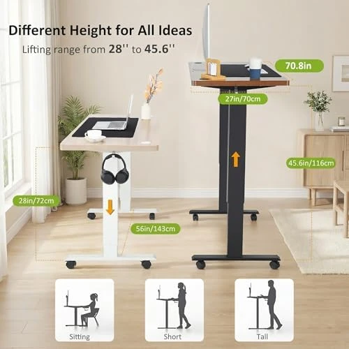 Electric Adjustable Height Standing Desk with Large Mouse Pad — Standing Desk, farexon