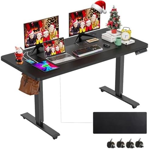 Electric Adjustable Height Standing Desk with Large Mouse Pad — Standing Desk, farexon