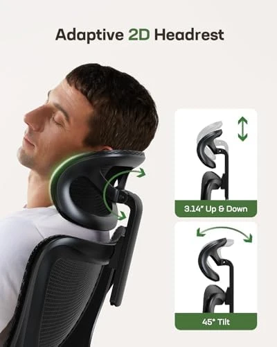 Ergonomic Mesh Office Chair with Lumbar Support, Headrest, and Flip-Up Armrests — Smart Chairs, Marsail