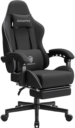 Gaming Chair Fabric with Pocket Spring Cushion, Massage Game Chair Cloth with Headrest, Ergonomic Computer Chair with... — Smart Chairs, Dowinx