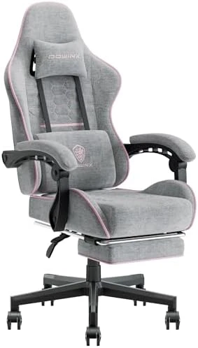 Gaming Chair Fabric with Pocket Spring Cushion, Massage Game Chair Cloth with Headrest, Ergonomic Computer Chair with... — Smart Chairs, Dowinx