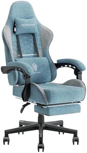 Gaming Chair Fabric with Pocket Spring Cushion, Massage Game Chair Cloth with Headrest, Ergonomic Computer Chair with... — Smart Chairs, Dowinx