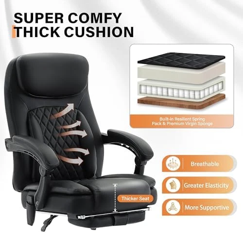 Massage Office Chair with Vibration, Heat, and Foot Rest — Massage Chairs, BIGGARSIT