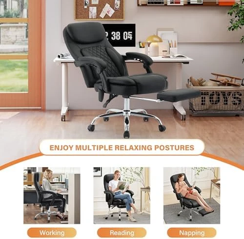 Massage Office Chair with Vibration, Heat, and Foot Rest — Massage Chairs, BIGGARSIT