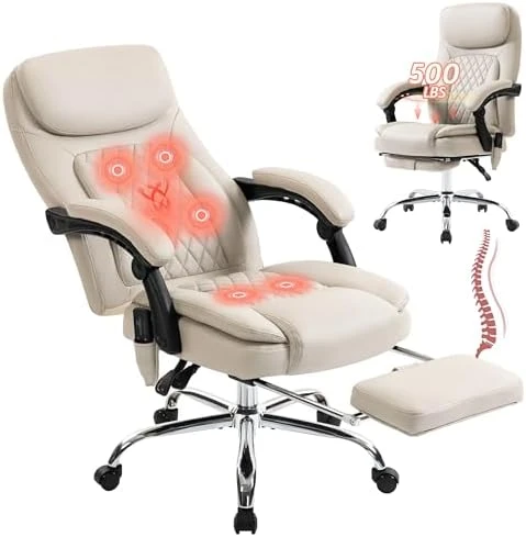 Massage Office Chair with Vibration, Heat, and Foot Rest — Massage Chairs, BIGGARSIT